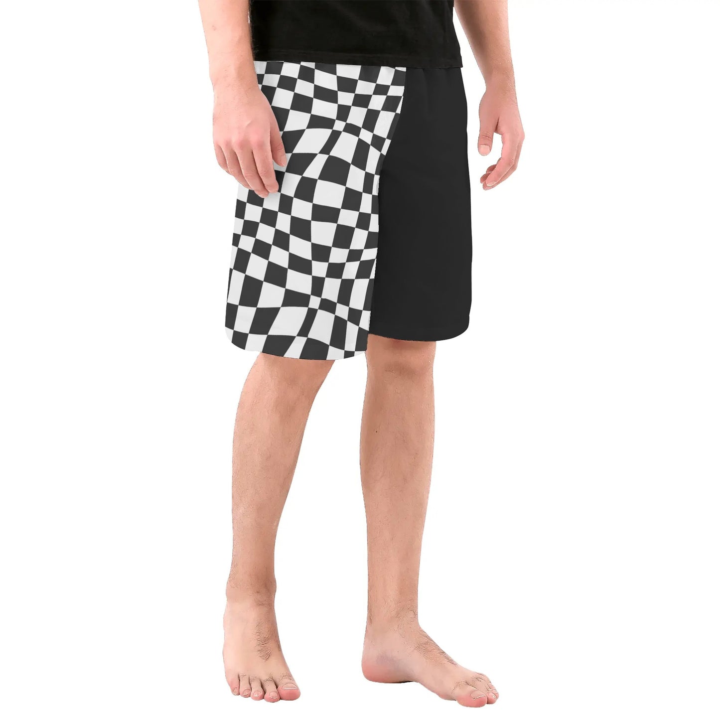 "Can't Decide" in Black - Men's All Over Print Swim Trunks