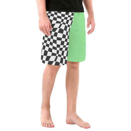 "Can't Decide" in Green Men's All Over Print Swim Trunks