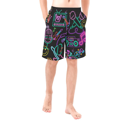 Neon Signs and Music - Men's All Over Print Swim Trunks