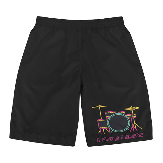 "I Drop Beats" Men's All Over Print Swim Trunks