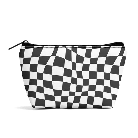 Black and White Racer Check - Make-up Bag