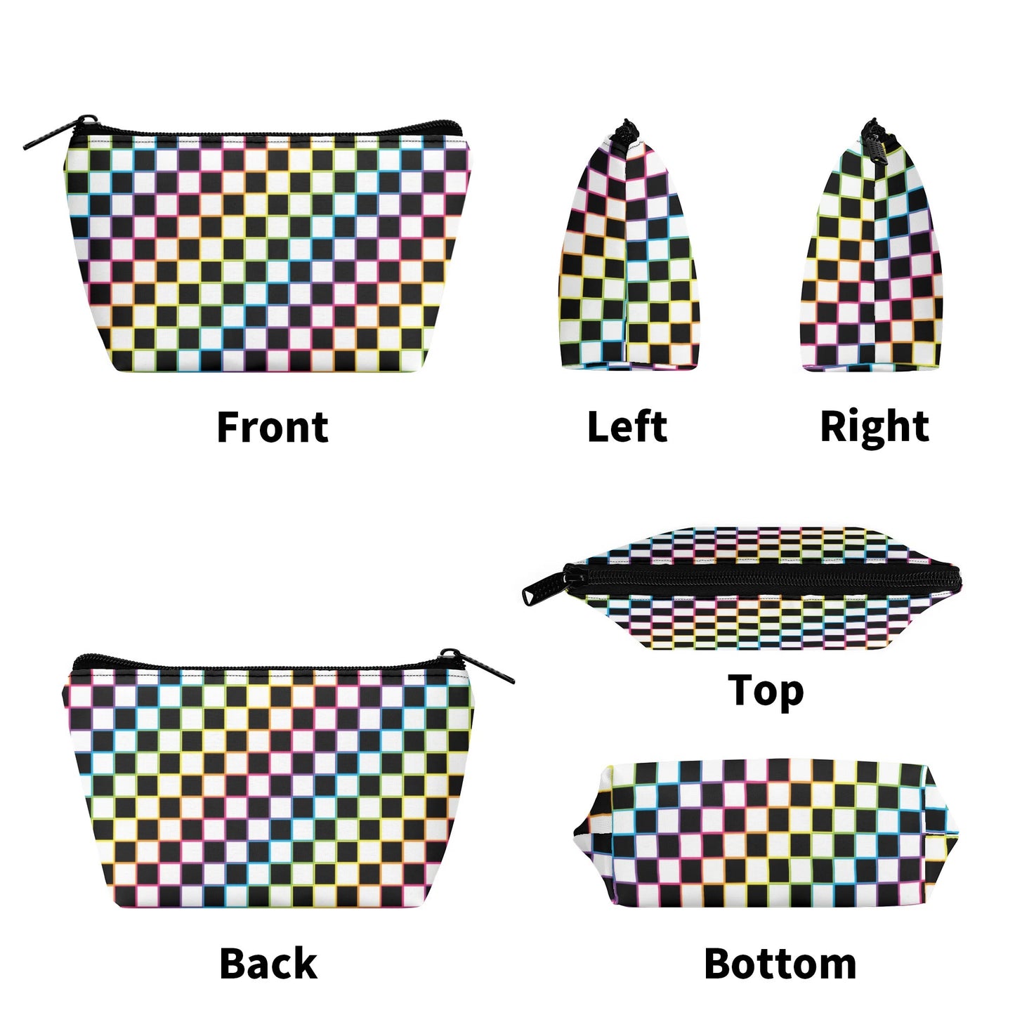 Rainbow Checker Make-up Bag