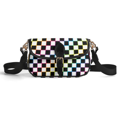 Rainbow Checkered Chain Shoulder bags