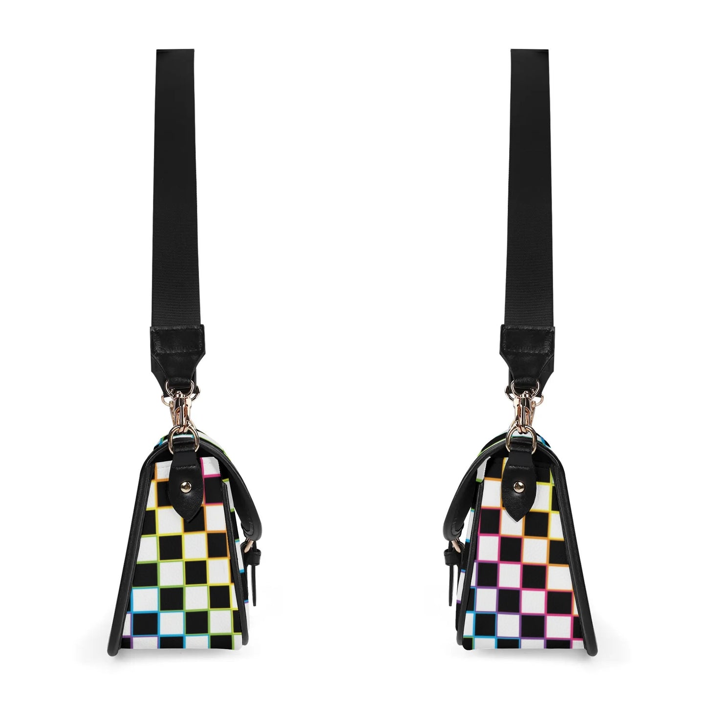 Rainbow Checkered Chain Shoulder bags