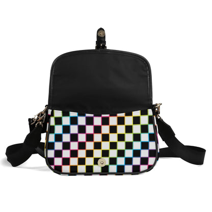 Rainbow Checkered Chain Shoulder bags