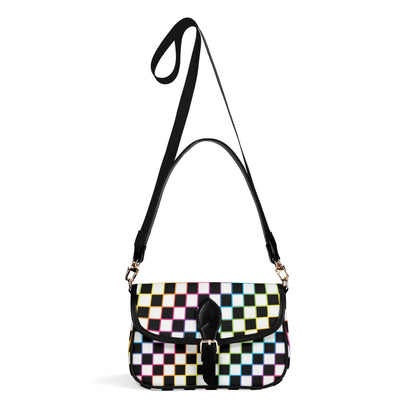 Rainbow Checkered Chain Shoulder bags