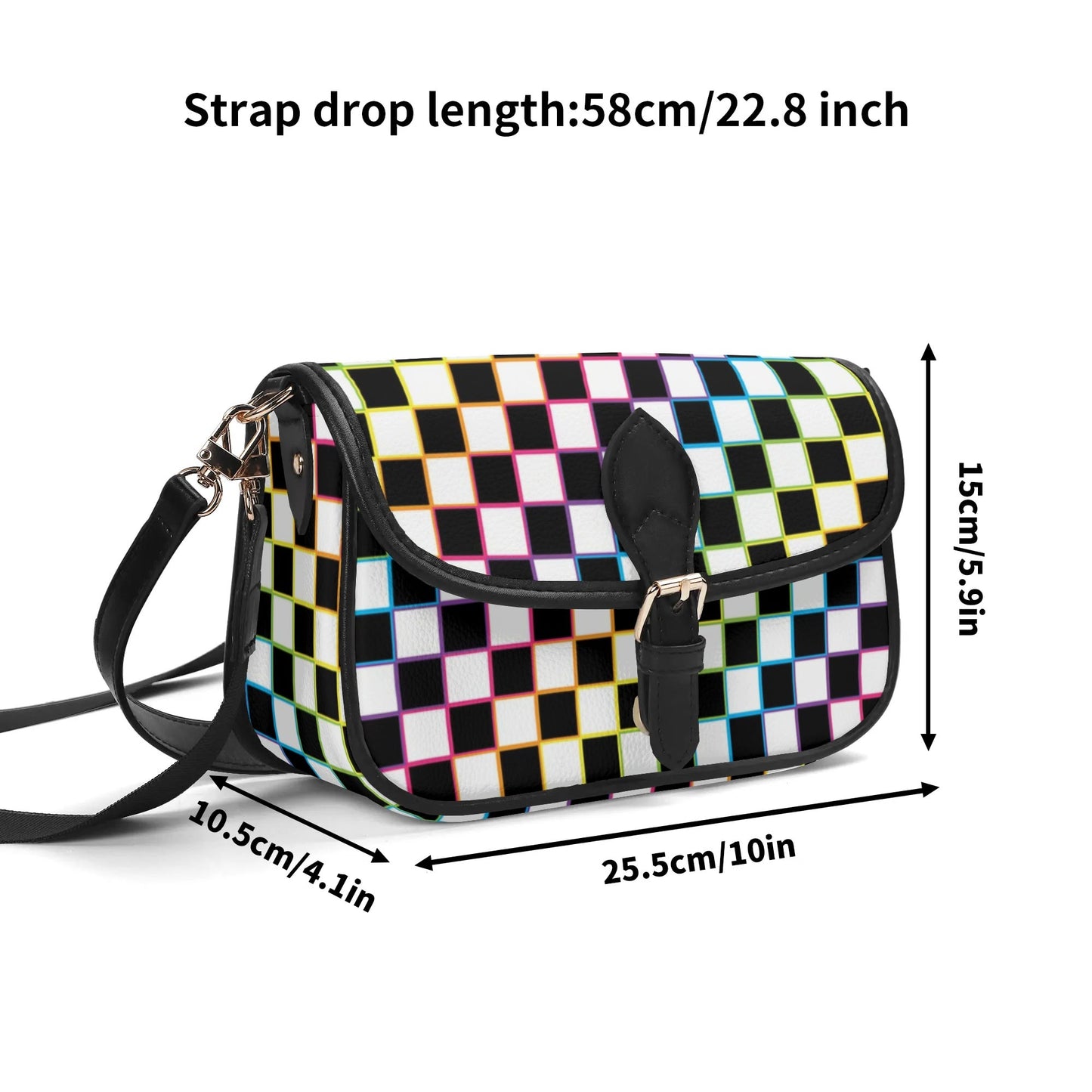 Rainbow Checkered Chain Shoulder bags