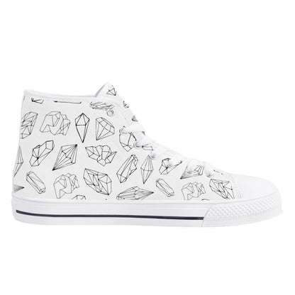 Black and White Crystals High Top Shoes