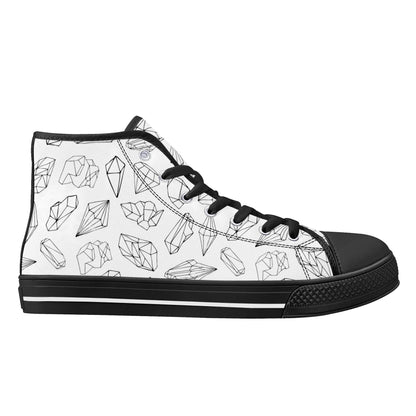 Black and White Crystals High Top Shoes