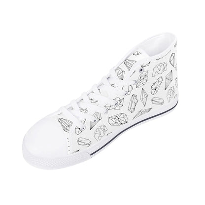 Black and White Crystals High Top Shoes