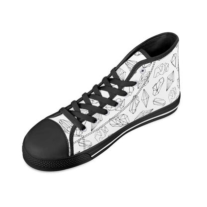 Black and White Crystals High Top Shoes