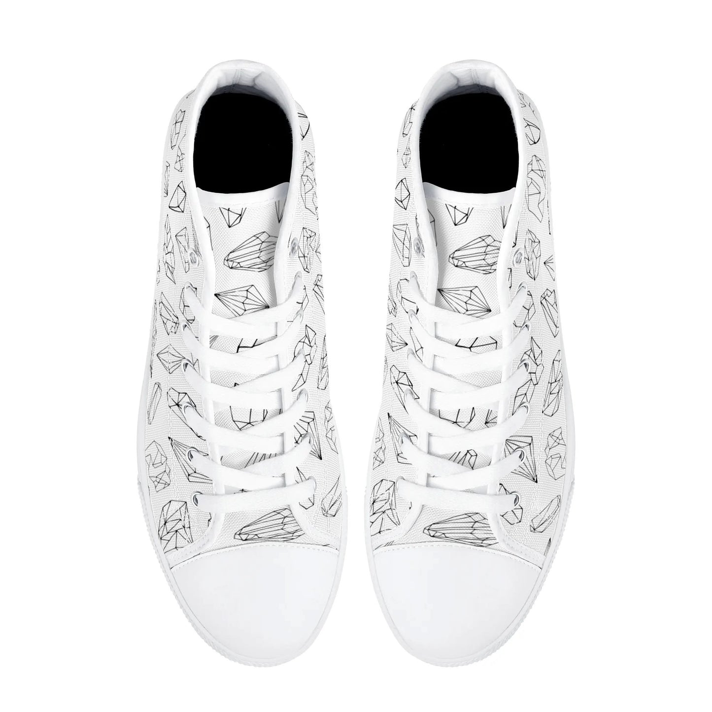 Black and White Crystals High Top Shoes