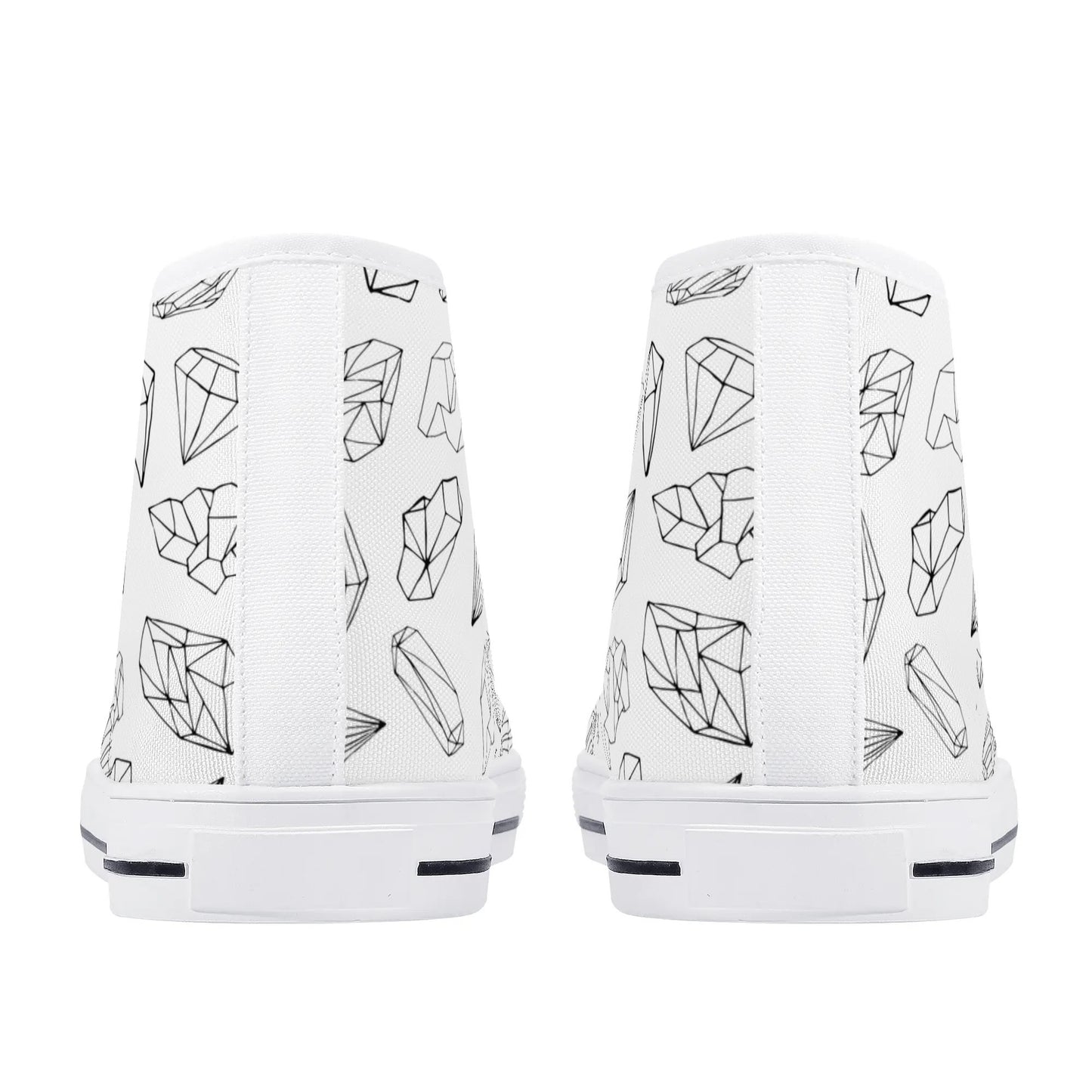 Black and White Crystals High Top Shoes