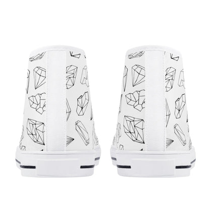 Black and White Crystals High Top Shoes