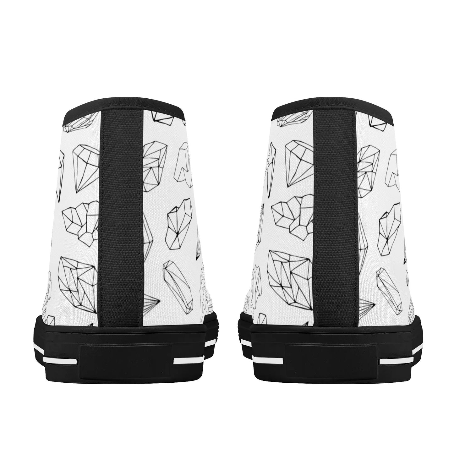 Black and White Crystals High Top Shoes