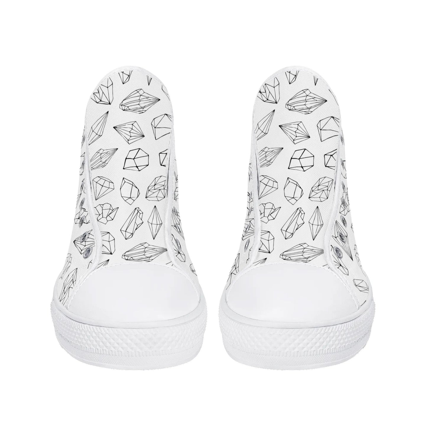 Black and White Crystals High Top Shoes