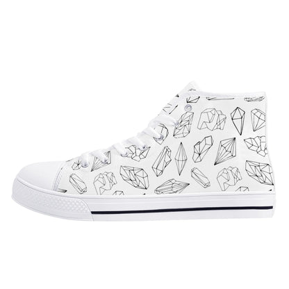 Black and White Crystals High Top Shoes