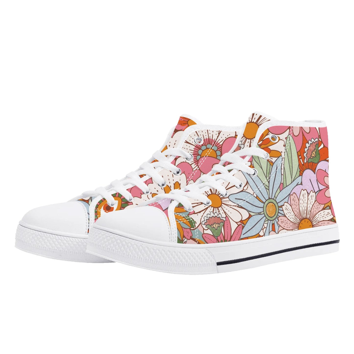 70s Flower Power High Tops