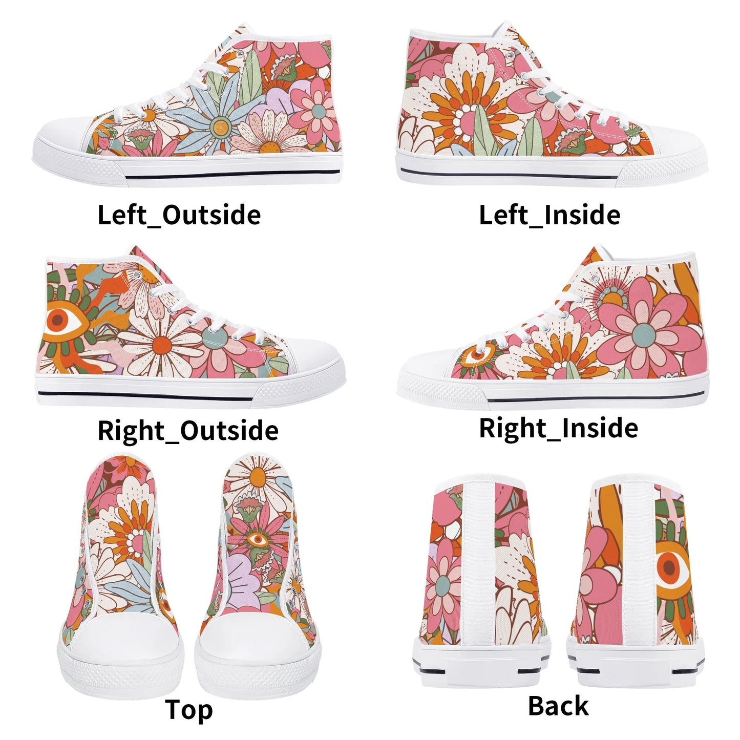 70s Flower Power High Tops