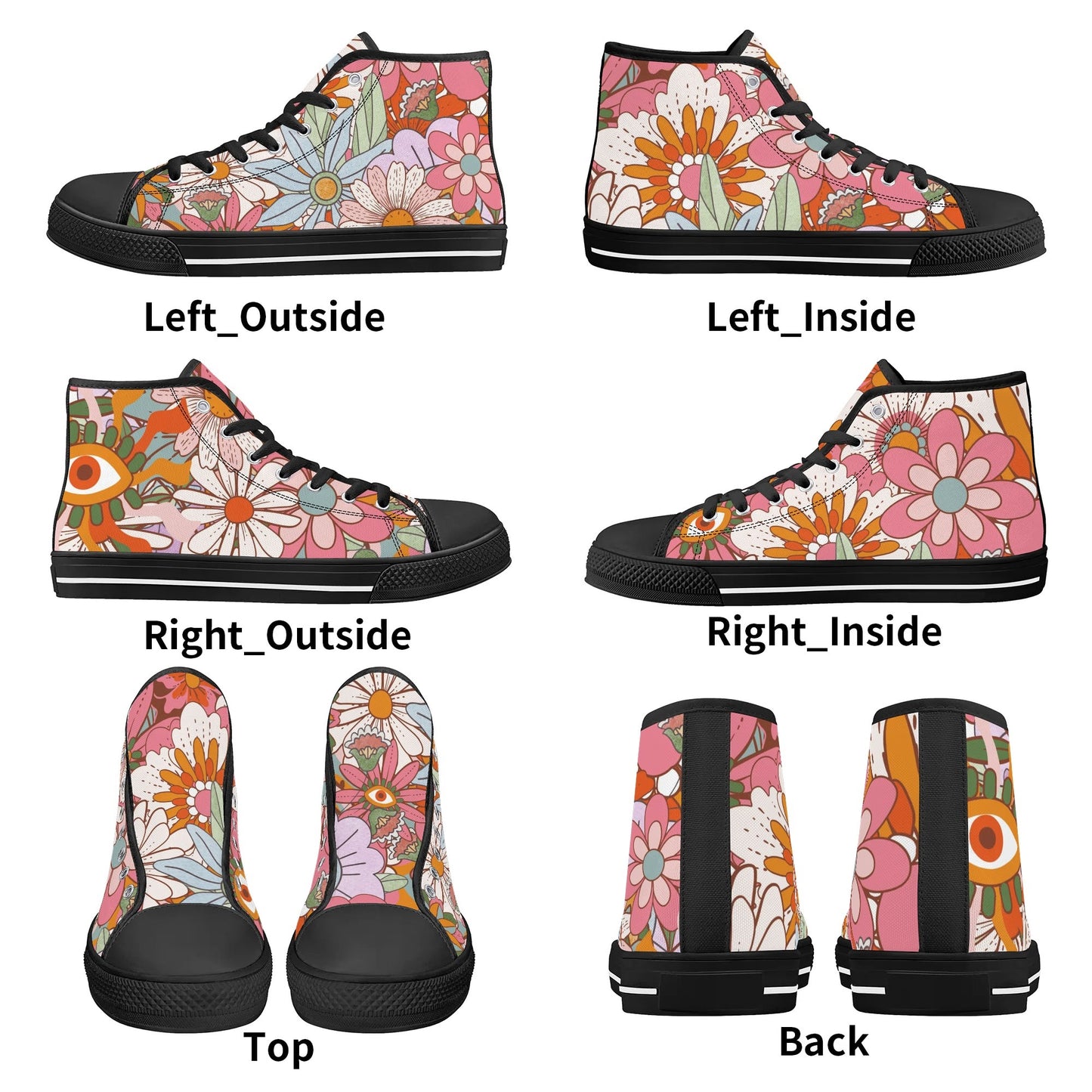 70s Flower Power High Tops