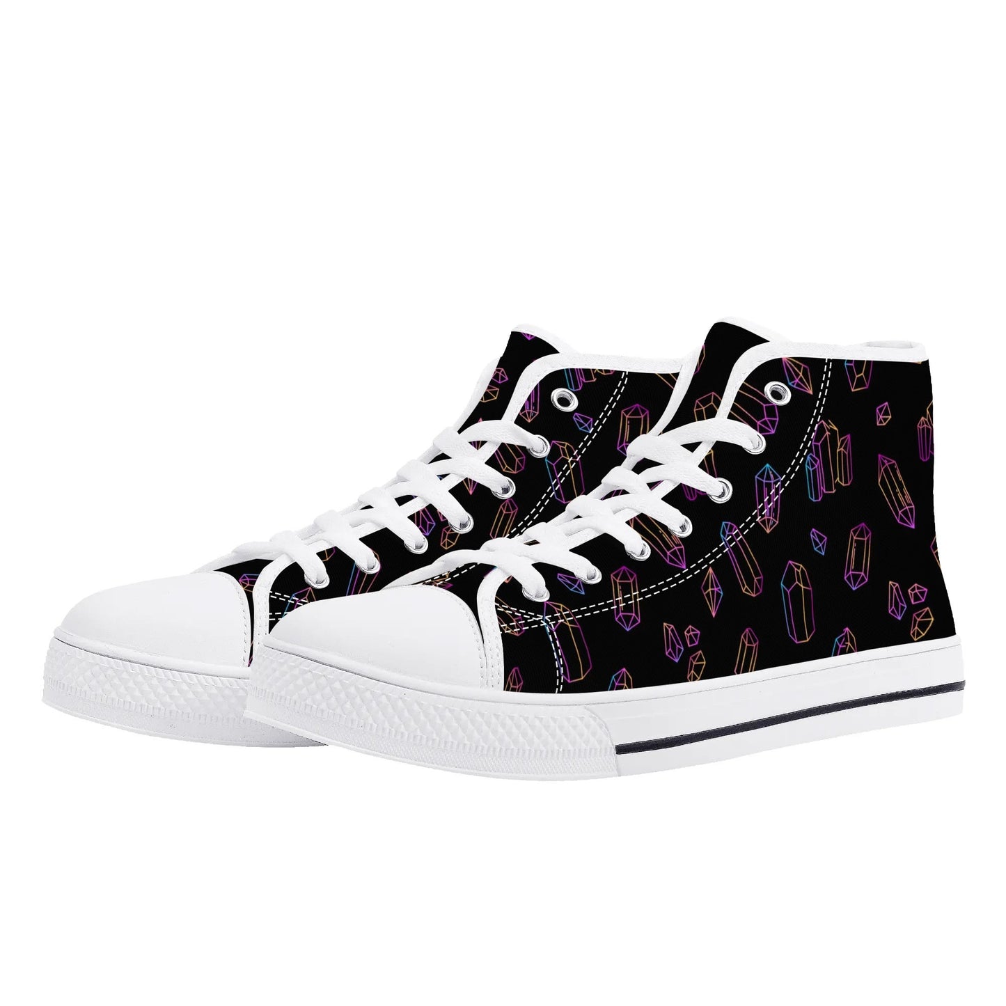 All Over Rainbow Crystals - High Top Shoes