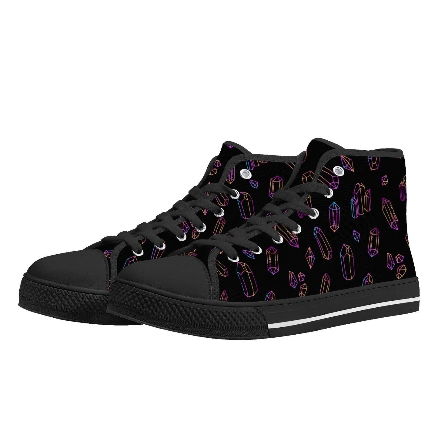 All Over Rainbow Crystals - High Top Shoes