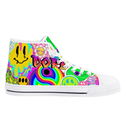 Neon Trip to Space - High Top Shoes