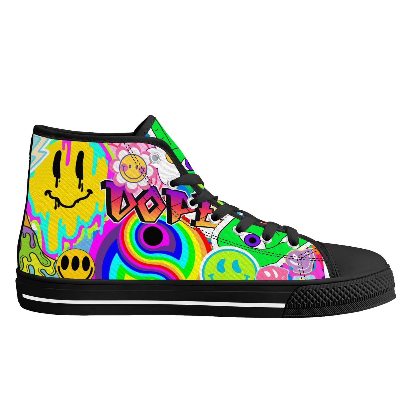 Neon Trip to Space - High Top Shoes