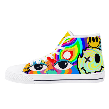 Neon Trip to Space - High Top Shoes