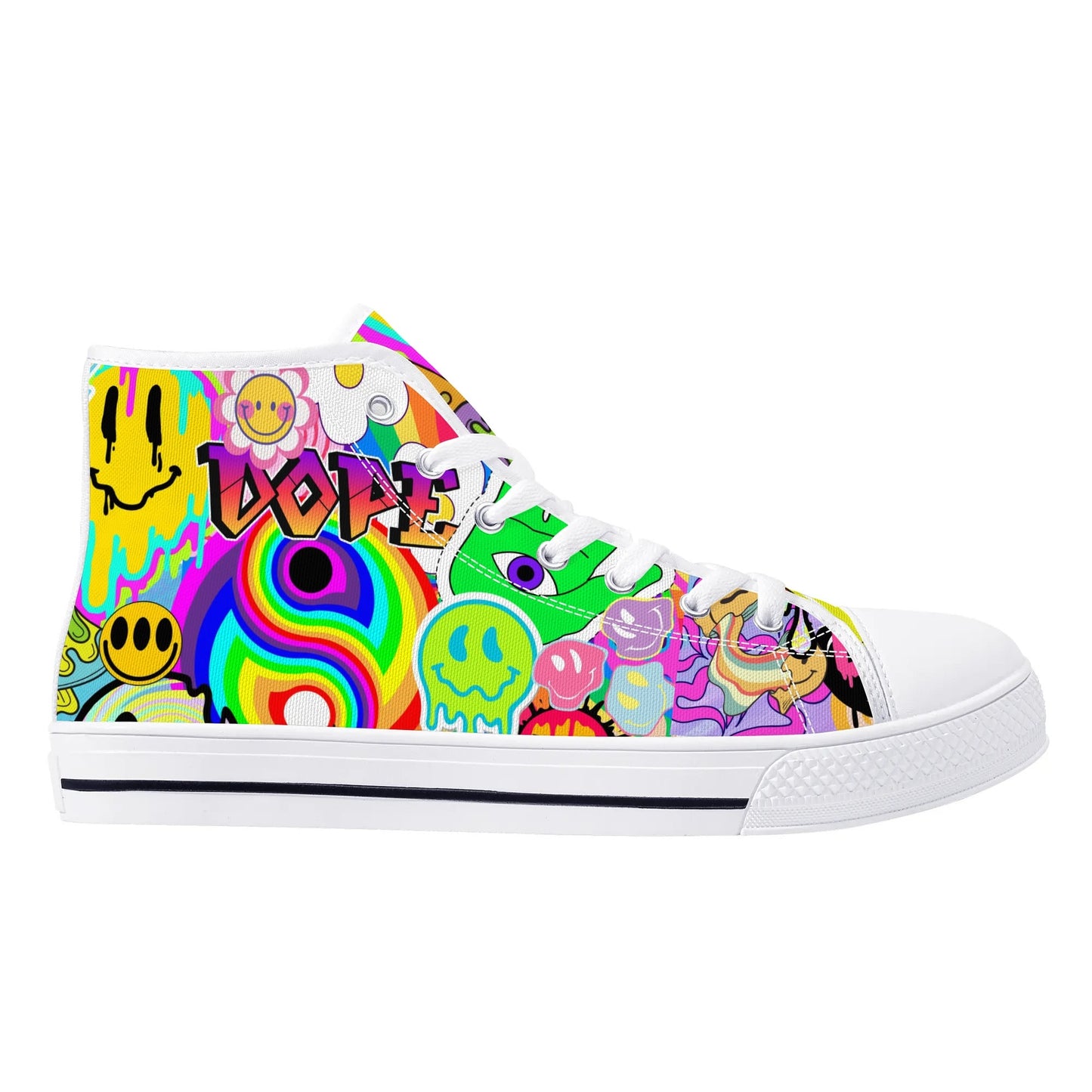 Neon Trip to Space - High Top Shoes