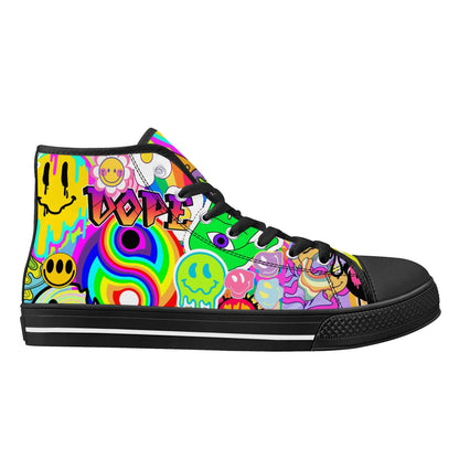 Neon Trip to Space - High Top Shoes