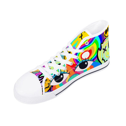 Neon Trip to Space - High Top Shoes