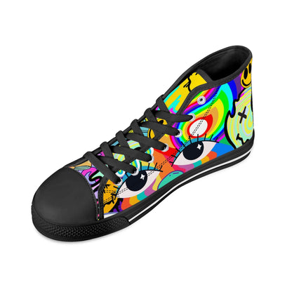 Neon Trip to Space - High Top Shoes