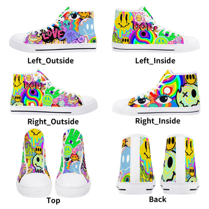 Neon Trip to Space - High Top Shoes