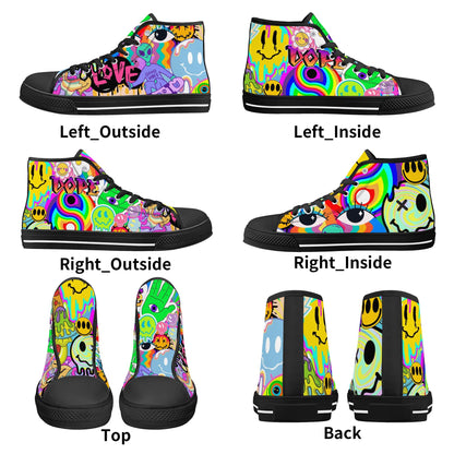 Neon Trip to Space - High Top Shoes