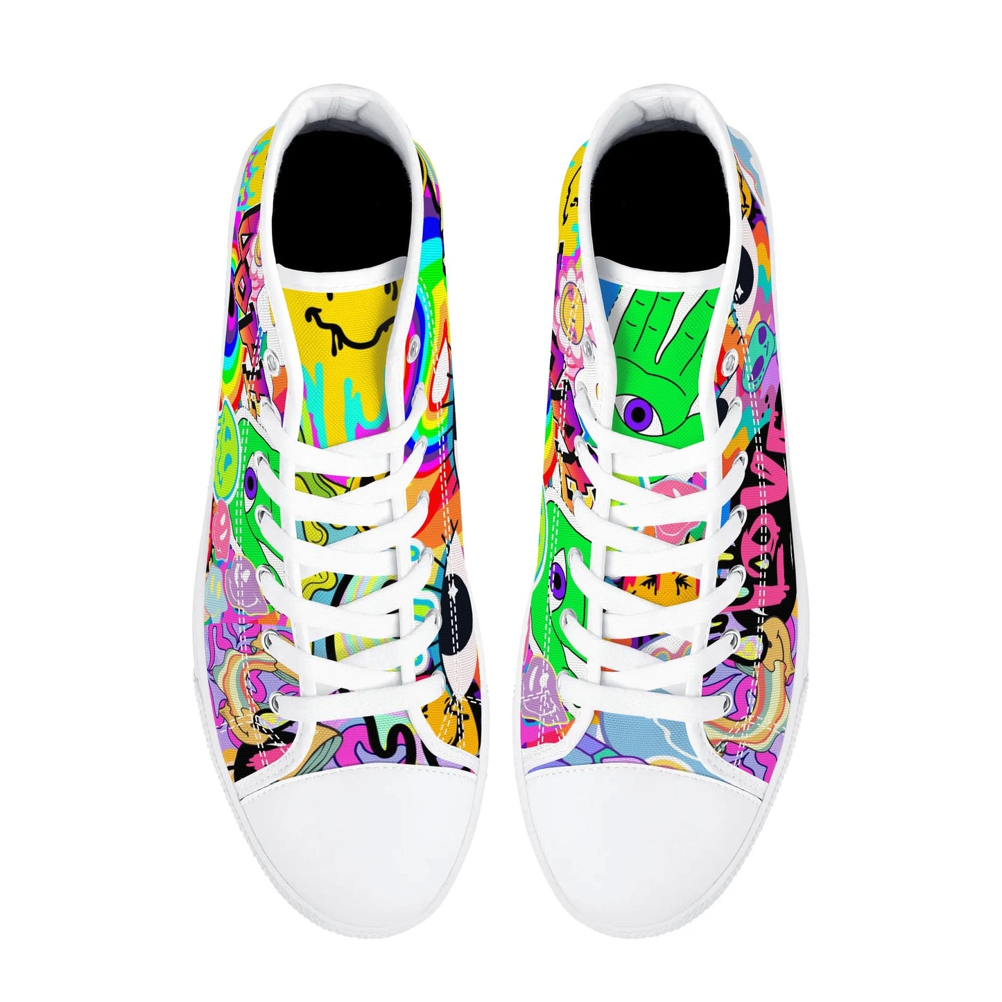 Neon Trip to Space - High Top Shoes