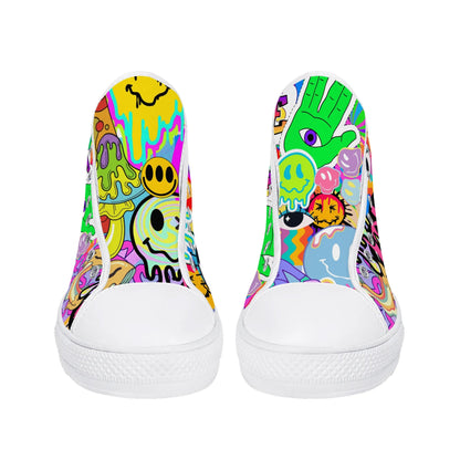 Neon Trip to Space - High Top Shoes