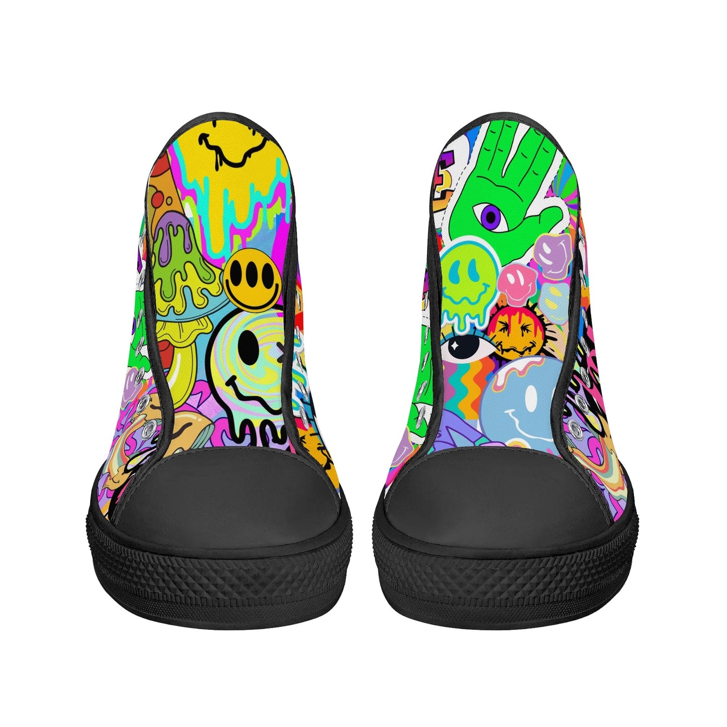 Neon Trip to Space - High Top Shoes