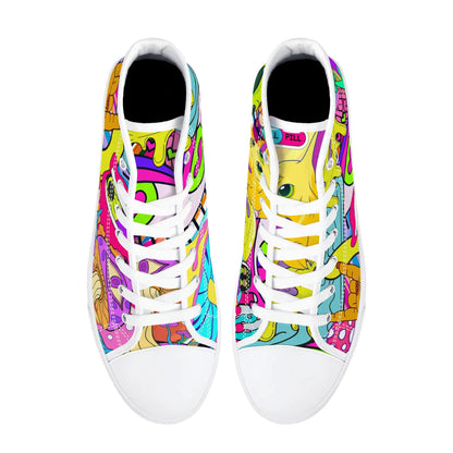 90s Neon Trip and Space Fun - High Top Shoes