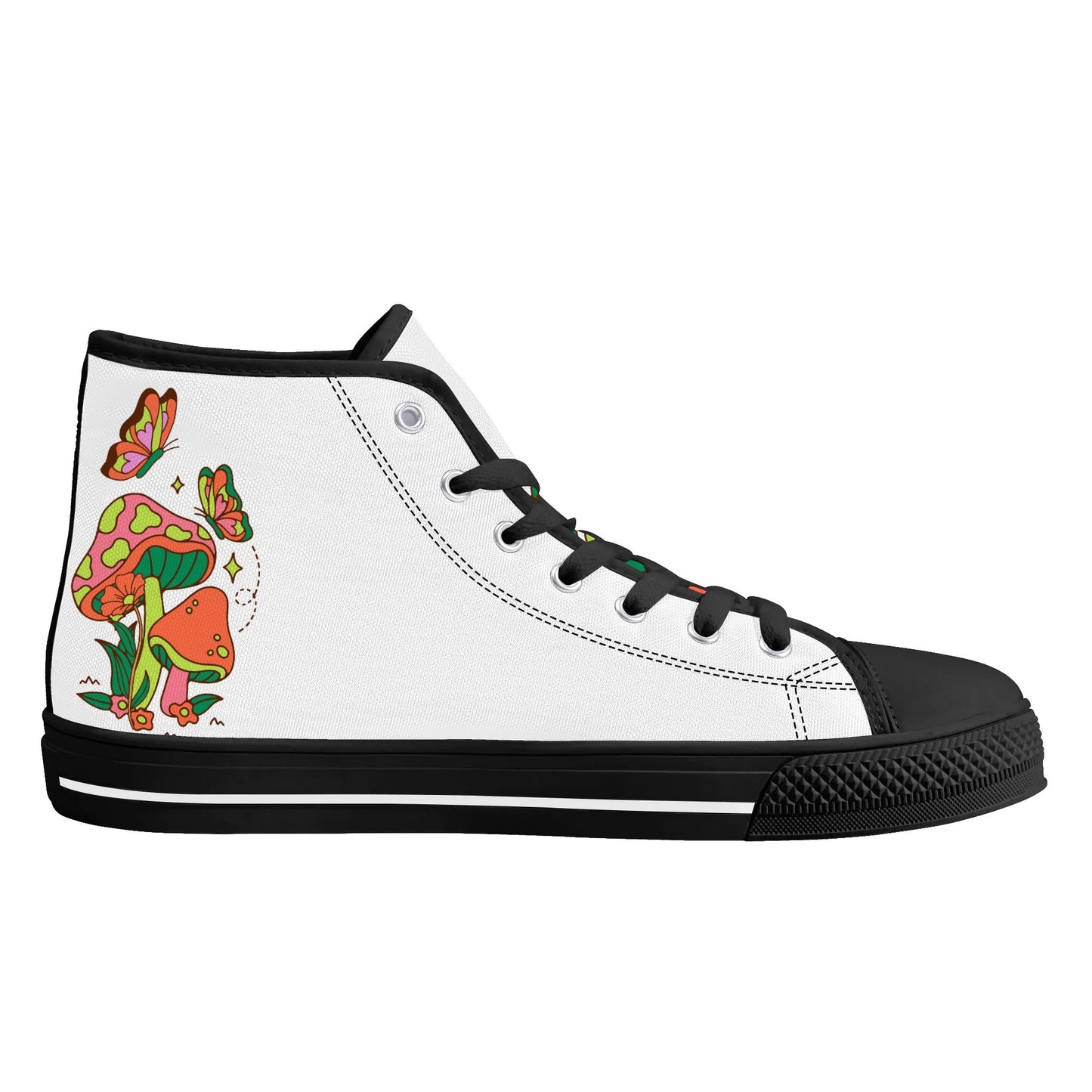 Shrooms and Butterflies High Top Shoes