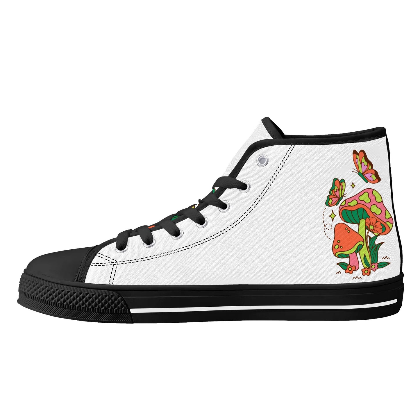 Shrooms and Butterflies High Top Shoes