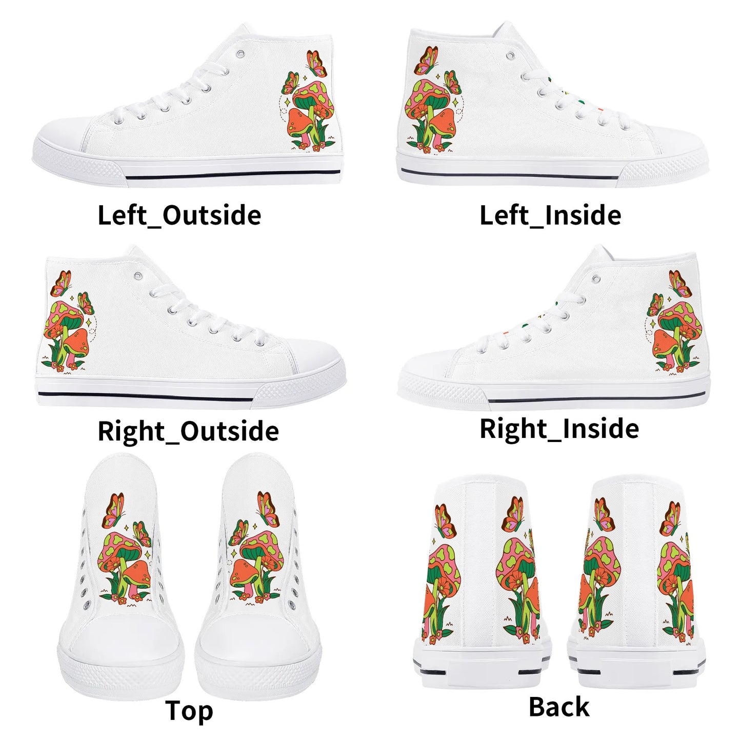 Shrooms and Butterflies High Top Shoes
