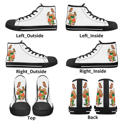 Shrooms and Butterflies High Top Shoes