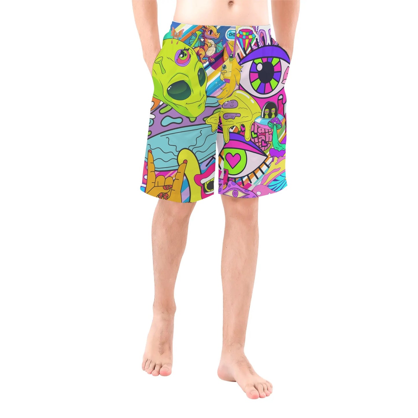 90s Alien Trip - Men' s All Over Print Swim Trunks