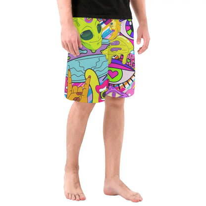 90s Alien Trip - Men' s All Over Print Swim Trunks