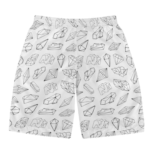 Black and White Crystals - Men's Swim Trunks