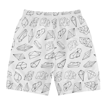 Black and White Crystals - Men's Swim Trunks