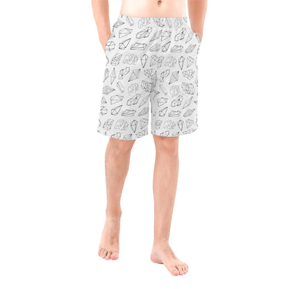 Black and White Crystals - Men's Swim Trunks