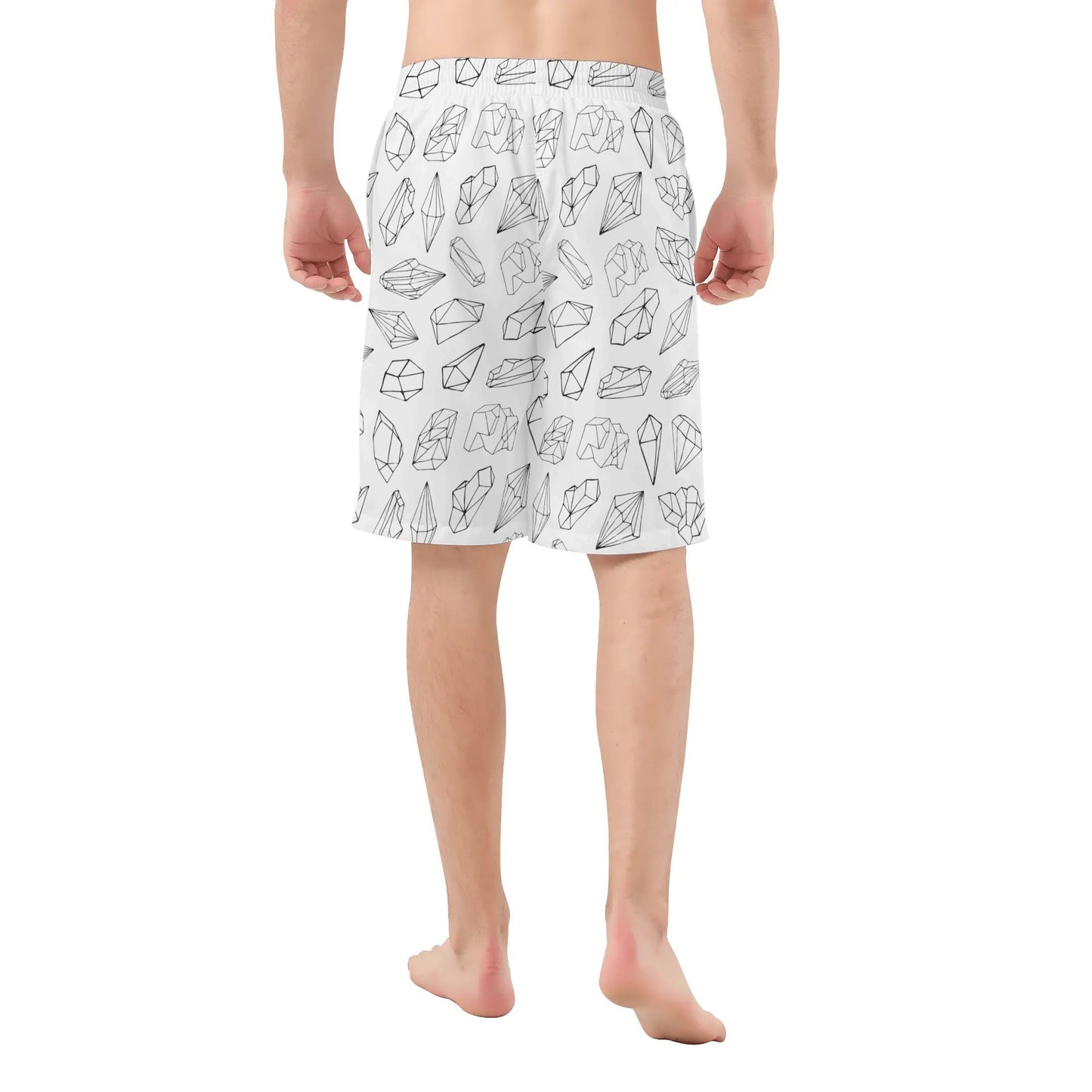 Black and White Crystals - Men's Swim Trunks