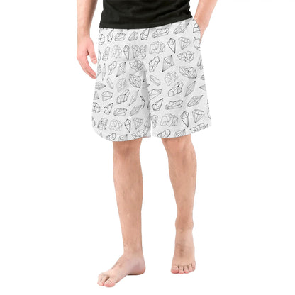 Black and White Crystals - Men's Swim Trunks